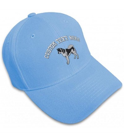 Baseball Caps Custom Baseball Cap Siberian Husky Dog B Embroidery Dad Hats for Men & Women - Light Blue - C118SDIOKT8 $25.15