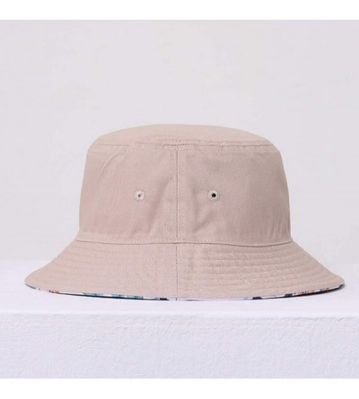 Bucket Hats Unisex Bucket Hat Cotton Summer Boonie Cap Fisherman Printed Packable Outdoor Sun Hats-Many Patterns - Weed-khaki...