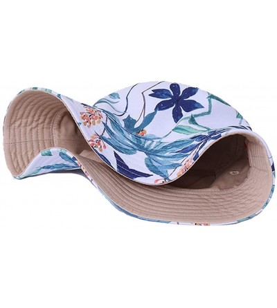 Bucket Hats Unisex Bucket Hat Cotton Summer Boonie Cap Fisherman Printed Packable Outdoor Sun Hats-Many Patterns - Weed-khaki...