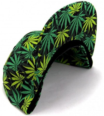 Baseball Caps Marijuana Weed Leaf Cannabis Snapback Hat Cap - All Over Green - C1121QXYHQT $25.89