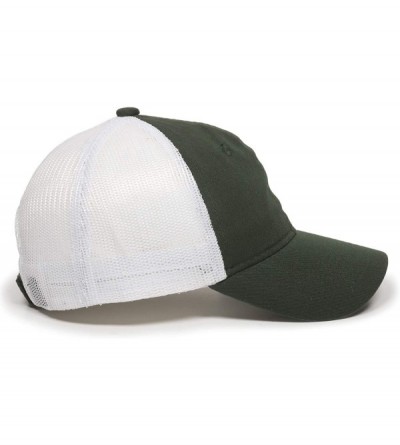 Baseball Caps Garment Washed Meshback Cap - Dark Green/White - CE114XY2V35 $17.07