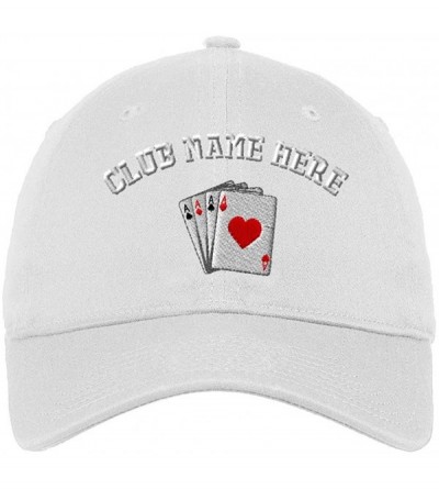 Baseball Caps Custom Low Profile Soft Hat Game Poker Cards As Logo Embroidery Club Cotton - White - CI18QWLRSLM $44.67