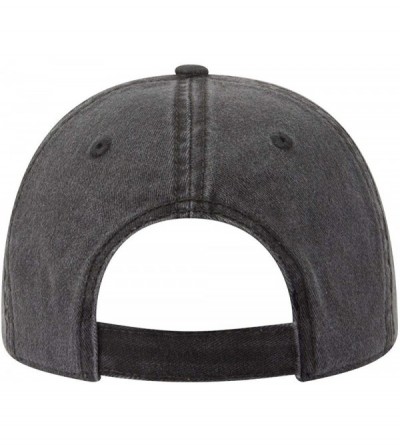 Baseball Caps Garment Washed Pigment Dyed Cotton Twill 6 Panel Low Profile Dad Hat - Black - C5180D5E5Y9 $13.89