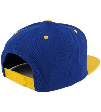 Baseball Caps Queen Two Tone Embroidered Flat Bill Snapback Cap - Royal Yellow - C017YX7S588 $21.74