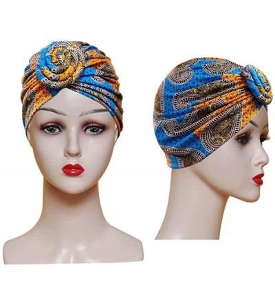 Skullies & Beanies Women Pre-Tied Bonnet Turban for Women Printed Turban African Pattern Knot Headwrap Beanie - C0192T2Y0W9 $...