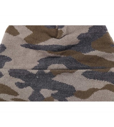 Skullies & Beanies Men's Warm Winter Hats Washed Cotton Knit Cuff Beanie Cap Hat - Gray Camouflage - CR193C7UCLC $20.34