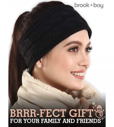 Cold Weather Headbands Cable Knit Multicolored Headband Warmers - Black - C518G335UR5 $10.83