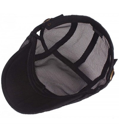 Newsboy Caps Bigface Up Men's Summer Breathable Mesh Hat Cabbie hat Hunting Hat Gatsby Newsboy Ivy Cap - Black - CH18RT3HQ9Q ...