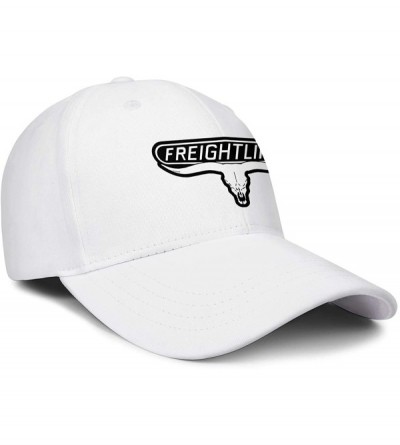 Baseball Caps Unisex Mens Baseball Hat Casual Adjustable Mesh Visor Freightliner-Trucks-Flat Cap - White-18 - CB18UU550AQ $14.06