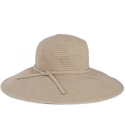 Sun Hats Women's Ribbon Braid Large Brim Hat - Once Size - Taupe - CN115A1KOV5 $63.91