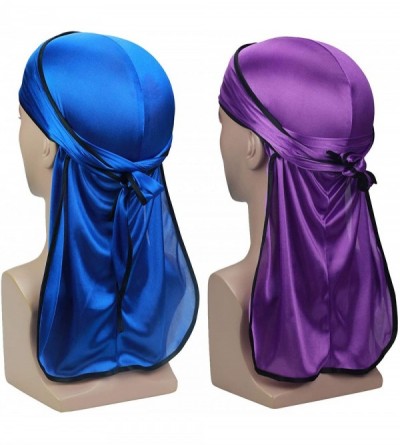 Skullies & Beanies Soft Durag (2PCS/3PCS) with Extra Long Tail and Wide Straps Headwrap Du-Rag for 360 Waves - CN18M22CQXE $8.89