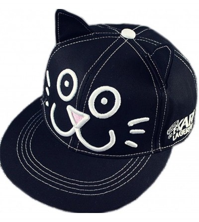 Baseball Caps Adult Cute Cartoon Embroidery Cat Ears Baseball Cap - Black - CJ1251P49WZ $38.30