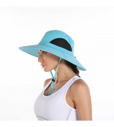 Sun Hats Sunscreen Waterproof Breathable Adjustable Women Momoon - Blue - C618TMZ6ZGA $10.98