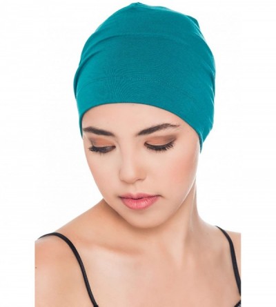 Baseball Caps Unisex Bamboo Sleep Caps for Cancer- Hair Loss - Chemo Caps - Teal - CL11UR57JX1 $10.20
