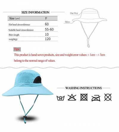 Sun Hats Sunscreen Waterproof Breathable Adjustable Women Momoon - Blue - C618TMZ6ZGA $10.98