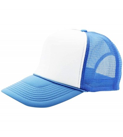 Baseball Caps Premium Trucker Cap Modern Summer Urban Style Cap - Adjustable Snapback - Unisex Design - Mesh Back - White/Sky...