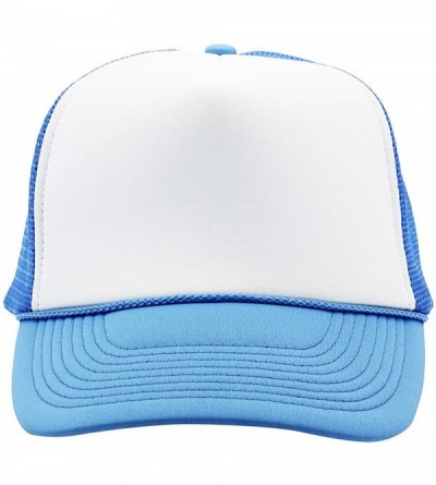 Baseball Caps Premium Trucker Cap Modern Summer Urban Style Cap - Adjustable Snapback - Unisex Design - Mesh Back - White/Sky...