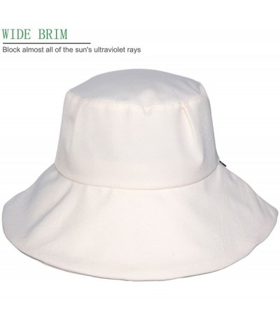 Sun Hats Womens Summer Sun hat - UPF 50+ Wide Brim Floppy Packable Beach Hat - Off-white - CC18D3RARSO $11.14