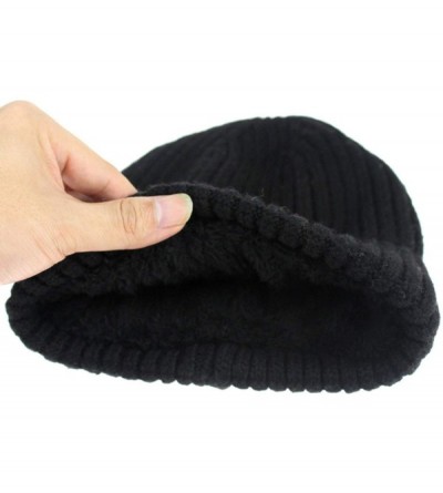 Skullies & Beanies Winter Hats for Men Wool Knit Slouchy Beanie Hats Warm Baggy Skull Cap - Style03 (Black+dark Gray) - CT18W...