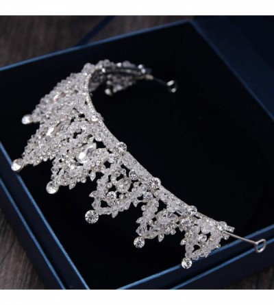 Headbands Handmade Rhinestone Bridal Crown Silver Crystal Diadem for Bride Headbands-HG111 - HG111 - CH18WSE57IM $26.15