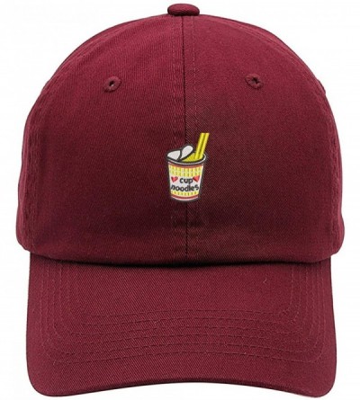 Baseball Caps Unisex Cup of Noodles Low Profile Embroidered Baseball Dad Hat - Vc300_maroon - CZ18R36KQOE $14.98