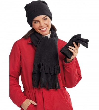 Berets Hat Scarf and Glove Set - Black - CW18INNAZ6D $13.14