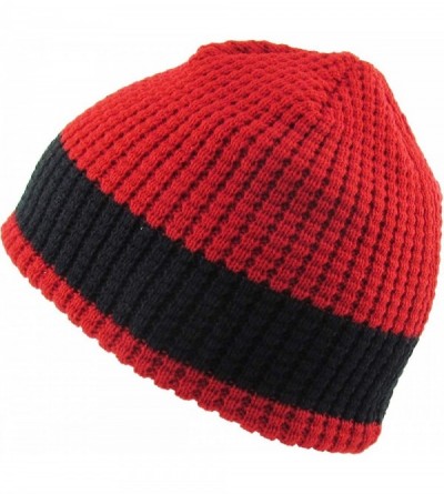 Skullies & Beanies Thick and Warm Mens Daily Cuffed Beanie OR Slouchy Made in USA for USA Knit HAT Cap Womens Kids - CF18ZR7X...