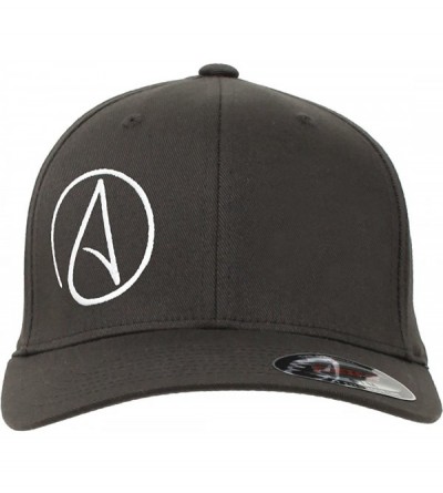 Baseball Caps Atheist Offset Symbol Flexfit Baseball Hat Asst Colors - Dark Grey - CJ11H5MZO95 $50.05
