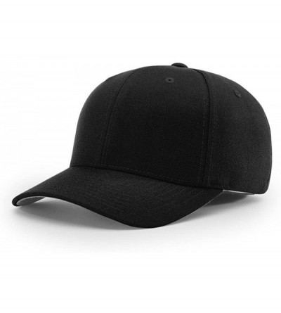 Baseball Caps 185 Twill R-Flex Blank Baseball Cap FIT HAT - Black - C81873NNXQY $17.74