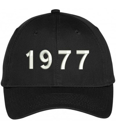Baseball Caps 1977 Birth Year Embroidered Baseball Cap - Black - CV12F1DYA2F $31.16