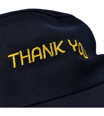 Bucket Hats Unisex Fashion Unique Word Embroidered Bucket Hat Summer Fisherman Cap for Men Women Teens - Thank You Black - CE...