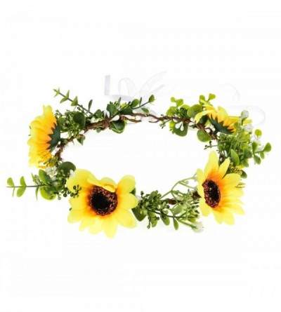 Headbands Sunflower Crown Bridal Headpiece Festivals Headband (sunflower green) - sunflower green - C8196XM92HY $11.84