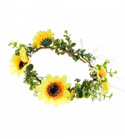 Headbands Sunflower Crown Bridal Headpiece Festivals Headband (sunflower green) - sunflower green - C8196XM92HY $11.84