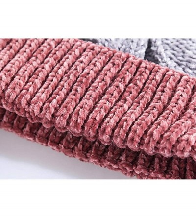 Skullies & Beanies Womens Winter Beanie Hat Scarf Set Warm Fuzzy Knit Hat Neck Scarves - A-grey - C718ZDQY3LY $26.40