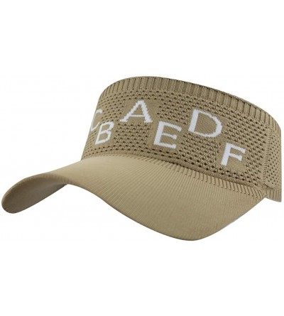 Visors Womens Summer Quick-Dry Mesh Empty Top Golf Stretchy Sun Baseball Visor Hat Cap - Letters Khaki - C718ROX0WR4 $17.56