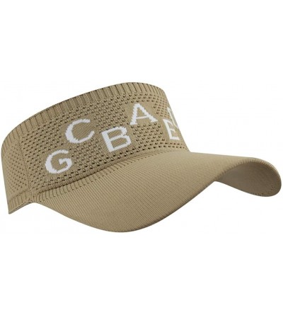 Visors Womens Summer Quick-Dry Mesh Empty Top Golf Stretchy Sun Baseball Visor Hat Cap - Letters Khaki - C718ROX0WR4 $9.25