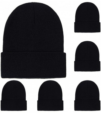 Skullies & Beanies Winter Beanie Cap Warm Knit Cuff Skull Beanie Caps for Men or Women - Black - CY18YA2CS48 $13.70