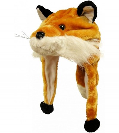 Skullies & Beanies Plush Faux Fur Animal Critter Hat Cap - Soft Warm Winter Headwear (Wolf) - Critter - Fox - CR11HIU2PYB $9.20