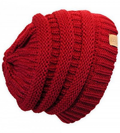 Skullies & Beanies Beanie Hat Cap Knit Skullies for Men Women Unisex - Scarlet Red - C918845GRDX $9.19