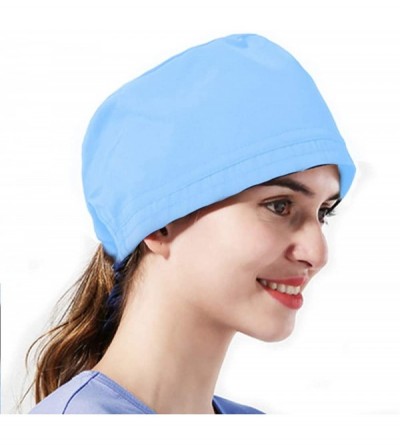 Newsboy Caps Women's Anti Dust Working Cap Adjustable Cotton Cap with Sweatband for Women and Men - Light Blue - CM18N9MNTGD ...