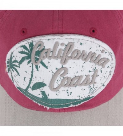 Baseball Caps California Coast Beach Lettering Summer Club Ball Cap Baseball Hat Truckers - Wine - CU12HPJLUWH $24.05