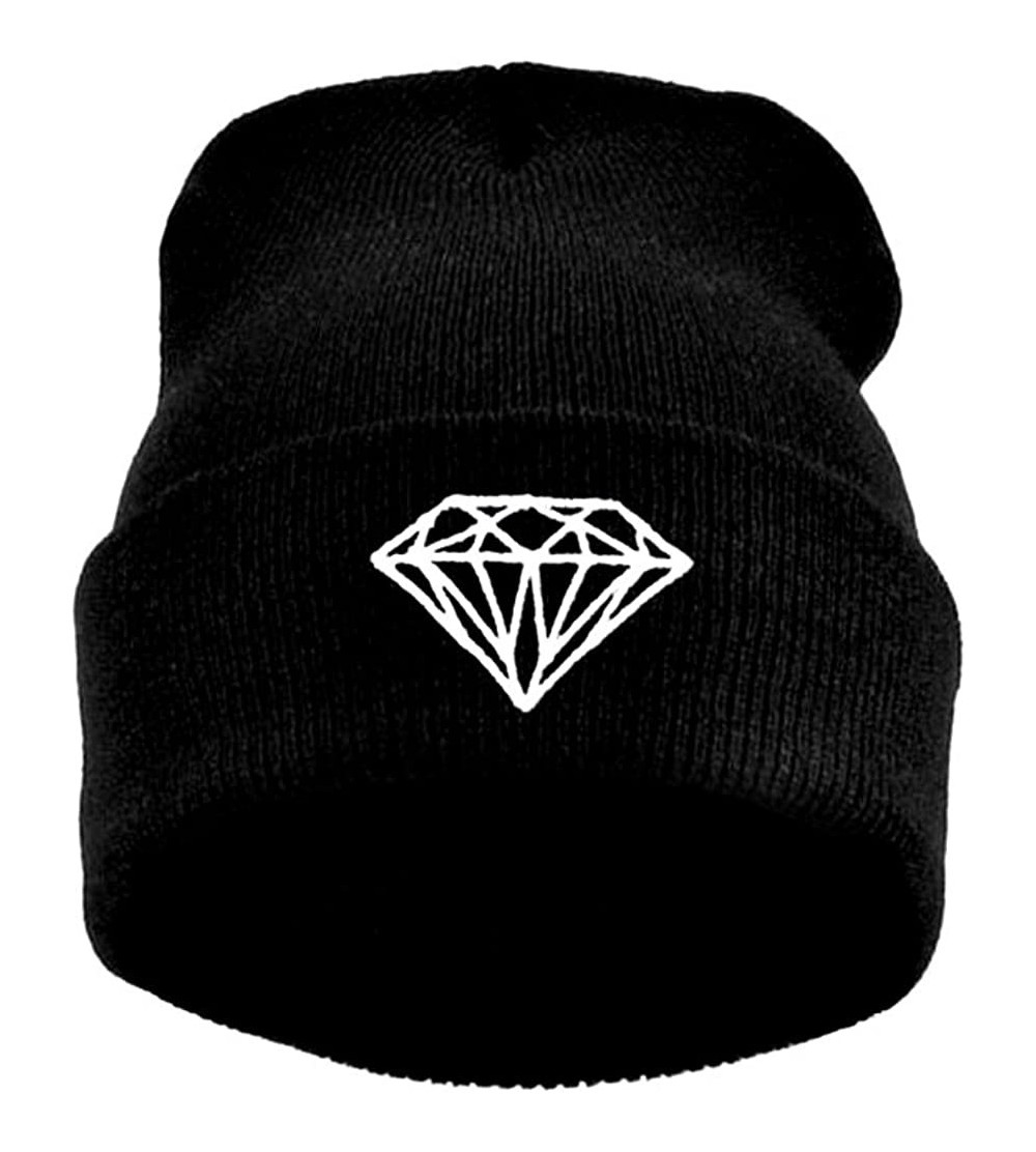 Skullies & Beanies Winter Beanie Knit Hats for Unisex - Diamond - CR12N763PXF $11.70