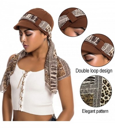 Newsboy Caps Newsboy Cap with Scarf Breathable Bamboo Cotton Lined Chemo Hat for Women of - Coffee - CB18X3X2KDQ $14.71