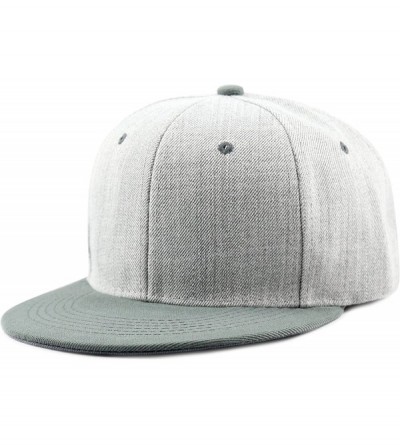 Baseball Caps 1300hg Plain Heather Grey Snapback Cap - Olive - CI126FW6O03 $10.72