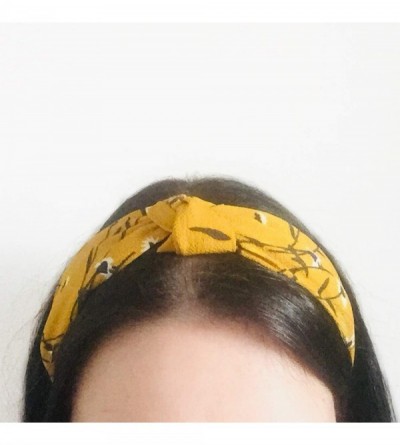 Headbands 4 Pack Turban Headbands for Women Plastic Head Band Hair Vintage Flower Printed Cross - CY18SIW2UCS $14.32
