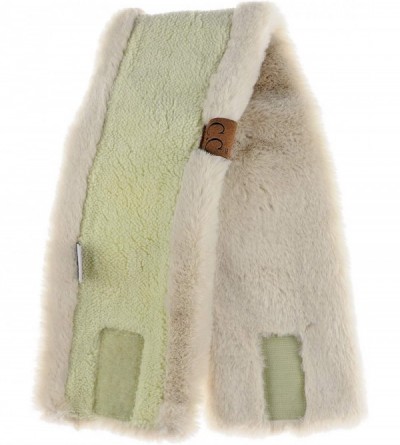 Cold Weather Headbands Women's Soft Faux Fur Feel Sherpa Lined Ear Warmer Headband Headwrap - Beige - CH18IT4LDDZ $11.24