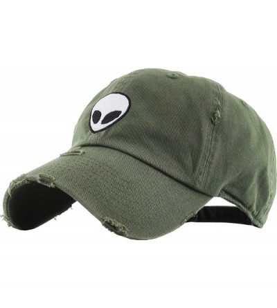 Baseball Caps Vintage NASA Insignia Dad Hat Collection Baseball Cap Polo Style Adjustable Worm - (3.1) Olive Alien Vintage - ...