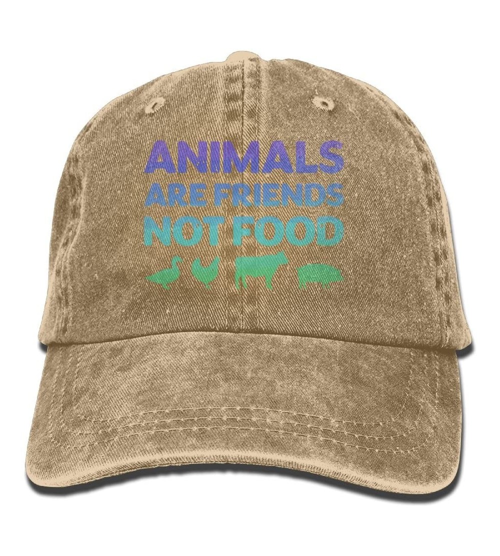 Baseball Caps Animals Are Friends Not Food Vegans Vegetarian Washed Retro Adjustable Jeans Cap Baseball Caps For Man And Woma...