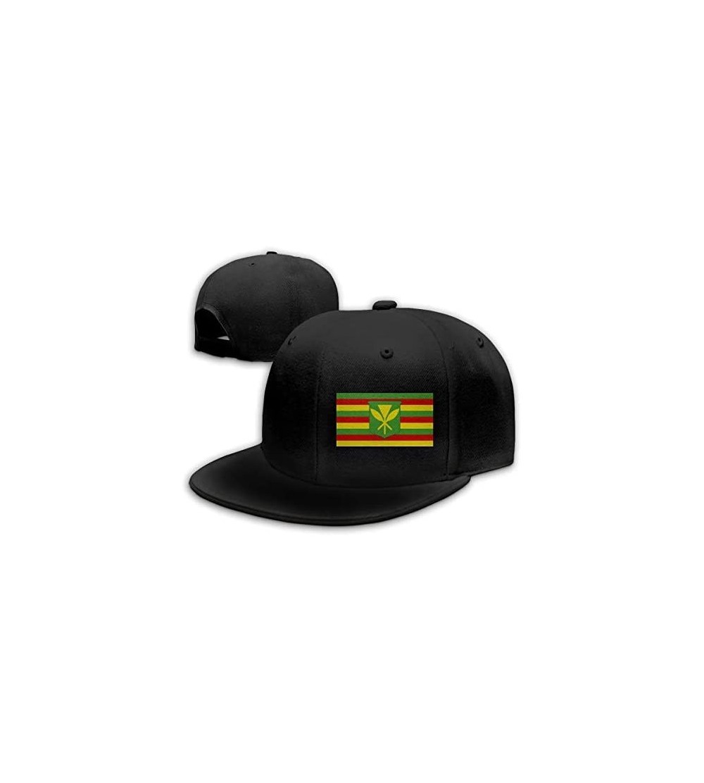Baseball Caps Kanaka Maoli Flag Adjustable Flat Bill Snapback Baseball Hip-hop Cap Hat - CJ18RHRQQ0E $17.97