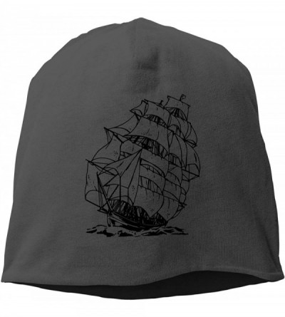 Skullies & Beanies Woman Skull Cap Beanie A Pirate Boat Headwear Knit Hat Warm Hip-hop Hat - Black - CL18OC4LXZQ $26.44